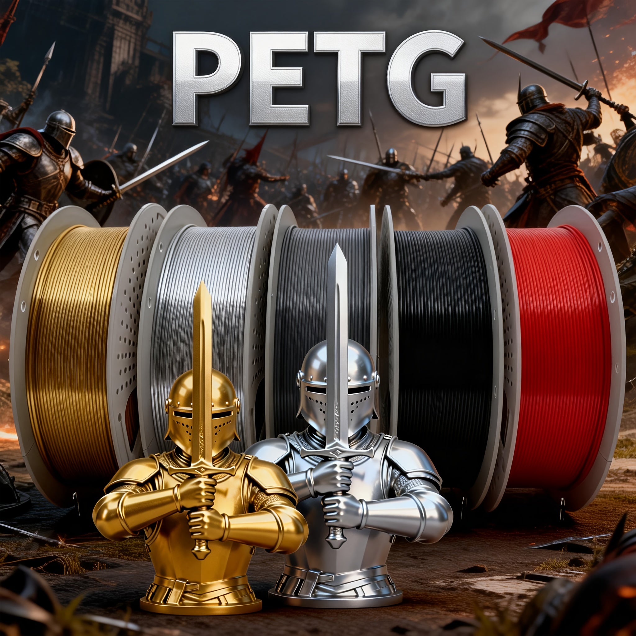 1000g3D Printer PETG Filament 1.75mm, 1kg (2.2 Pounds), Suitable for Most FDM 3D Printers, High-toughness 3D Printer Consumables, Dimensional Accuracy +/- 0.03mm, Vacuum-packed, Smooth Printing, Suitable for Hobbyists And Beginners