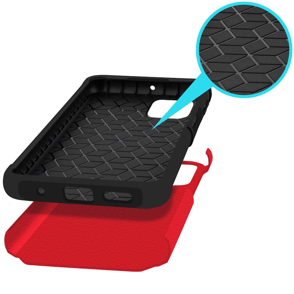 For T-Mobile Revvl 7 5G Phone Case, Dual Layer Hybrid Magnetic Support Shockproof Heavy Duty Cover