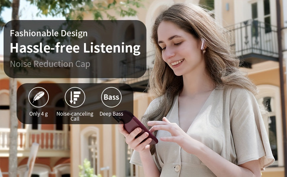 Wireless Earphones, Wireless 5.3 Earphones with Bass Stereo Sound, Earphones with Noise Cancelling Microphone And LED Display Screen, In Ear Earphones, 40 Hours Of Playback Time, Suitable for Laptops, Tablets, Mobile Phones, And Sports Exercise