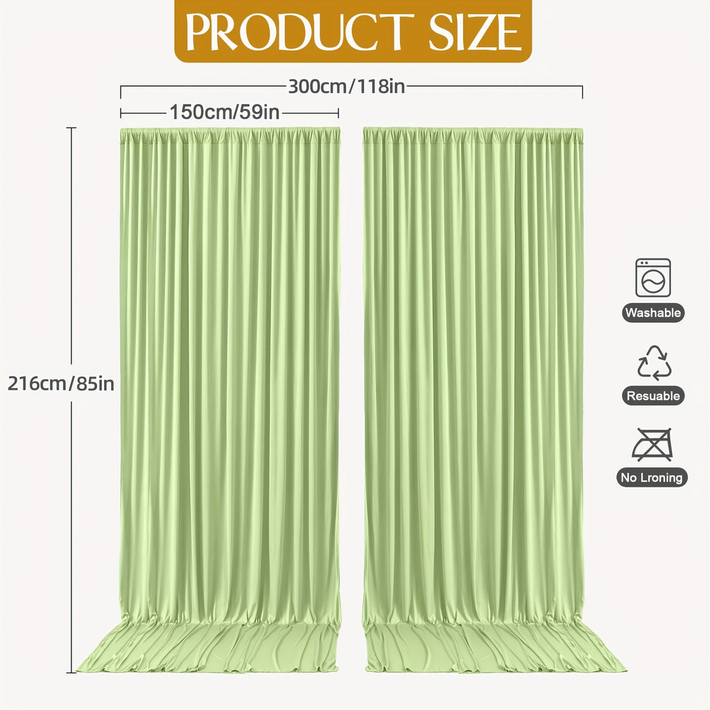 2pcs of High-End And Elegant Party Decoration Backdrop Cloth, Wear-Resistant, Wrinkle-Resistant, Soft And Smooth, Non-Transparent Party Decoration Backdrop Curtains, Suitable for Wedding, Birthday, Christening And Other Party Activities