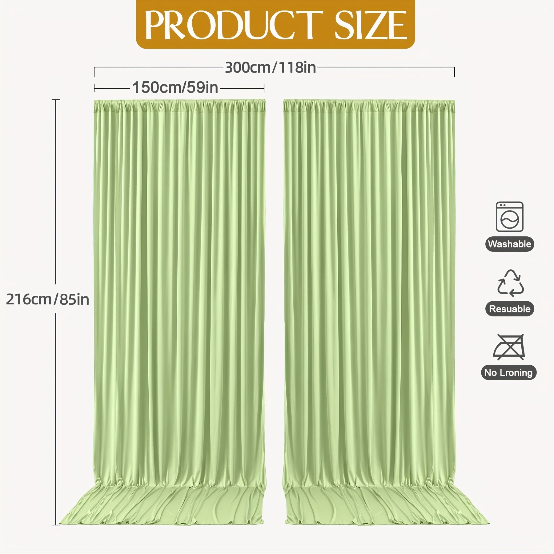 2pcs of High-End And Elegant Party Decoration Backdrop Cloth, Wear-Resistant, Wrinkle-Resistant, Soft And Smooth, Non-Transparent Party Decoration Backdrop Curtains, Suitable for Wedding, Birthday, Christening And Other Party Activities