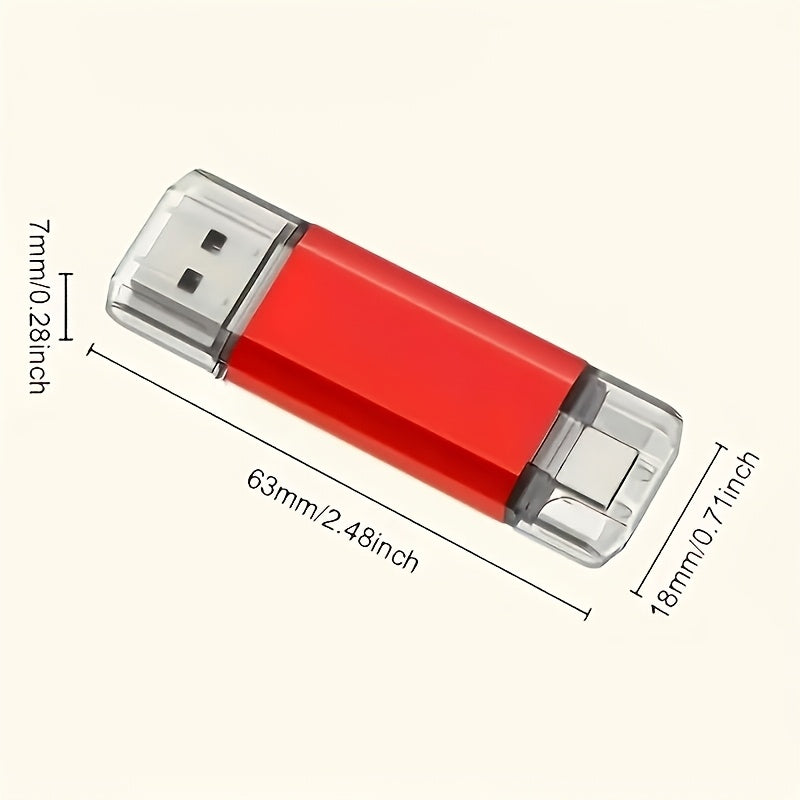 KOOTION USB C Flash Drive 128GB/64GB/32GB | Double C Type High Speed OTG Thumb Drive, 2 in 1 USB 2.0 Dual Interface, Metal Memory Stick, Photo Stick, Suitable for Android Smartphones and Tablet