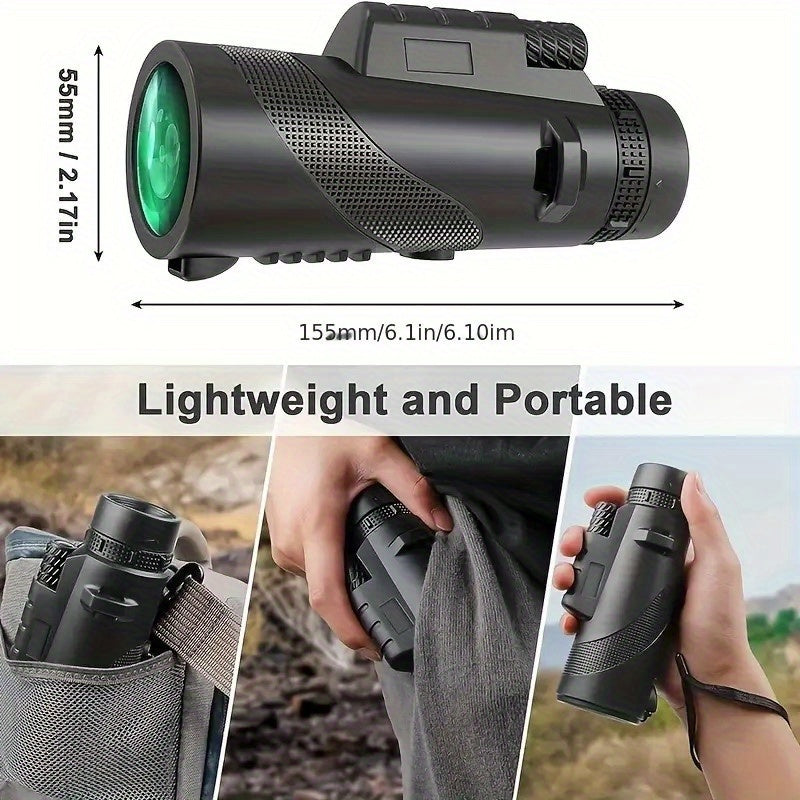 10x42 Monocular Telescope HD | Portable Handheld with Phone Adapter - FMC Lens for Bird Watching, Wildlife, Hiking, Camping, Concerts & Sports | Ideal Christmas Gift, Stocking Stuffer