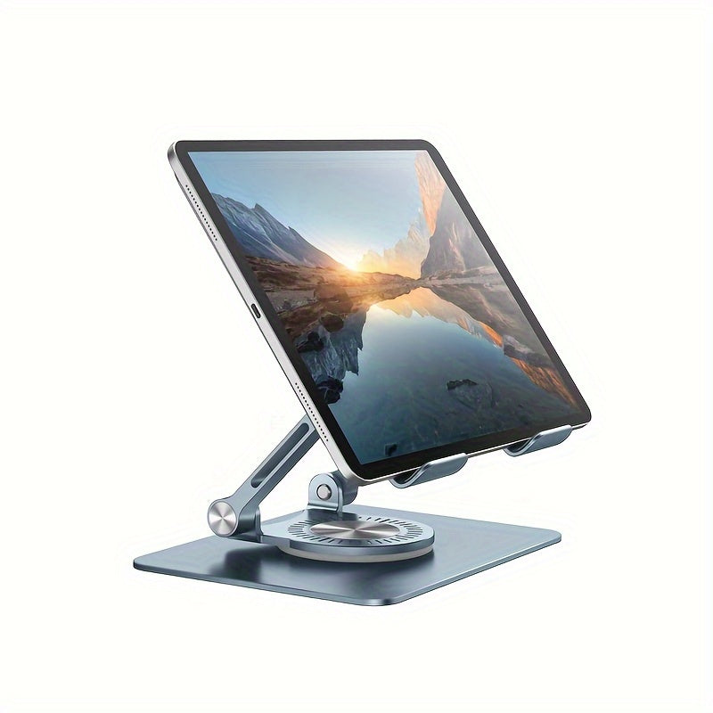 KEXIN Tablet Stand Adjustable with 360-degree Rotating Base Aluminum Tablet Stand Universal Tablet Stand for iPad Fire Tablet Smartphone Kindle, Silvery/blue/black