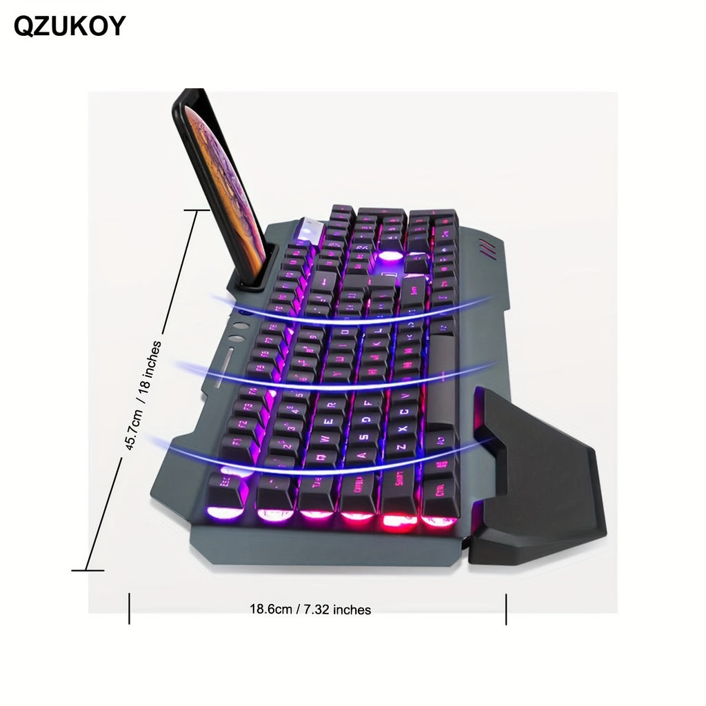 QZUKOY Mechanical Feel Gaming Keyboard, RGB Backlit Modes Wired Gaming Keyboard for PC Desktop