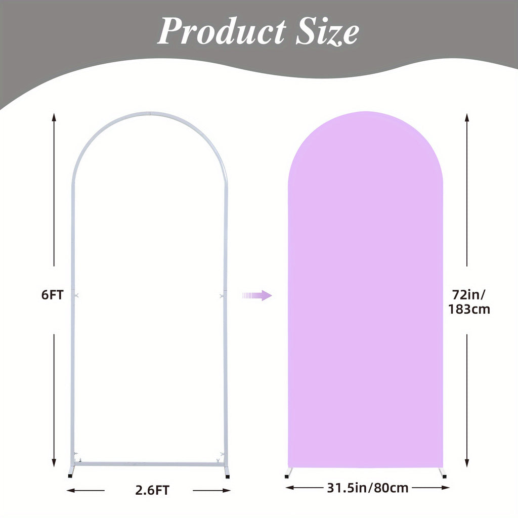 6ft Wedding Arch Cover Polyester Fitted Wedding Arch Stand Covers Round Top Backdrop Cover for Birthday Party Ceremony Banquet Decoration, Suitable for Wedding Ceremonies, Gender Reveals, Birthday Parties.