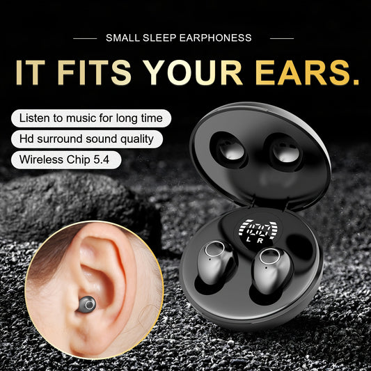 MSHUCOE's Proprietary Brand Sleep Bluetooth Earphones - Unique Shape, Ultra-thin Design, Deep Sleep Mode, Microphone, Suitable for Home And Travel Use, 18D Bass Running, Listening to Music, Unisex Birthday Gift