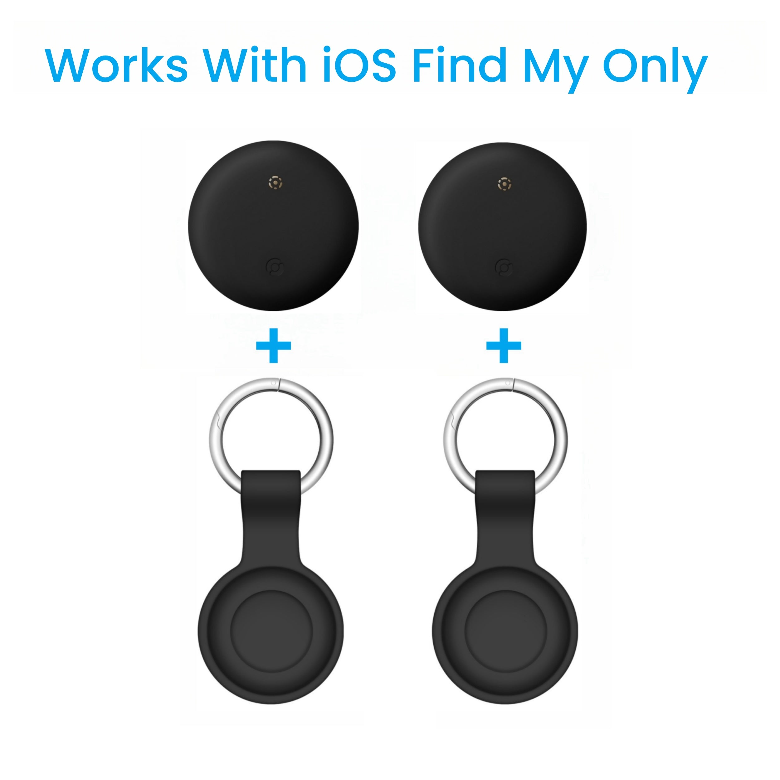 [For IOS] 2 Pack Smart Air Tracker for IOS Find My (Ios Solely) Same Size with Original IOS Tag 2pcs Compatible with Airtag Case Keychain Holder, Item Locator Key Finder for Pets Bags Luggage Cars Anti-Lost, Battery Last for 1 Year Mfi