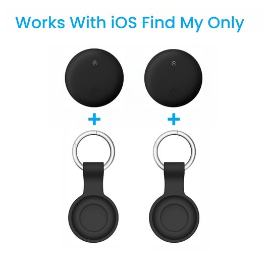 [For IOS] 2 Pack Smart Air Tracker for IOS Find My (Ios Solely) Same Size with Original IOS Tag 2pcs Compatible with Airtag Case Keychain Holder, Item Locator Key Finder for Pets Bags Luggage Cars Anti-Lost, Battery Last for 1 Year Mfi
