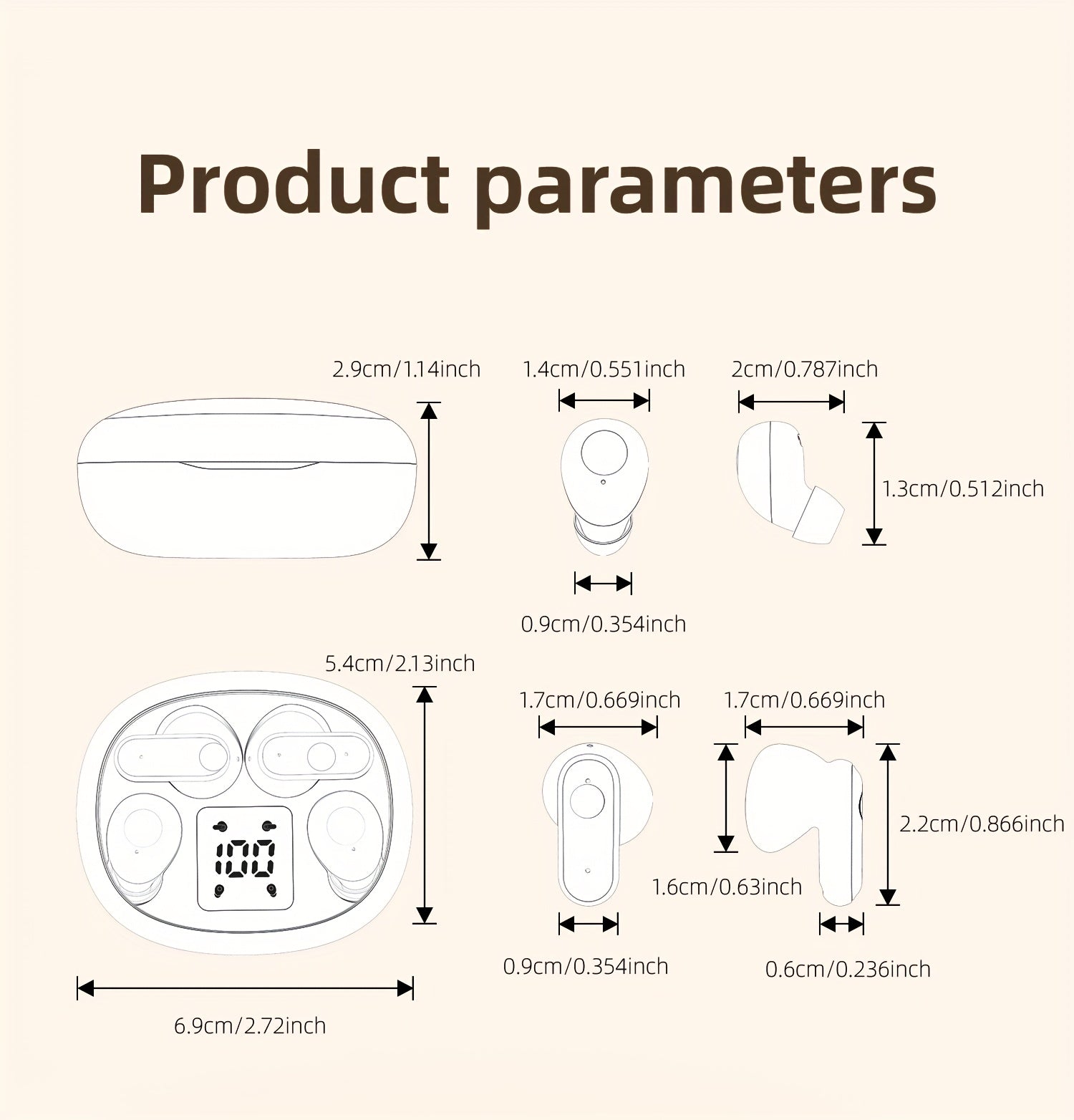 MSHUKCOE 2in1 Wireless Wireless Headphones, Mini Invisible Sleep Earbuds, Sports Noise Cancelling Earphones Comfortable To Wear, Low Bass 6D Sound Effect HIFI Music, For Leisure, Office, And Classroom, Long Battery Life, Suitable For Birthday Gifts