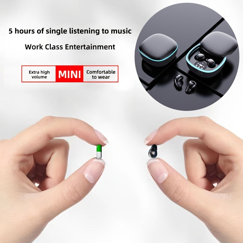 Invisible Smallest Mini Earbuds Wireless Ear Buds for Small Ears Canals, Discreet Low Profile Spy Earpiece Wireless Tiny Micro Hidden Headset with Microphone Small Headphones