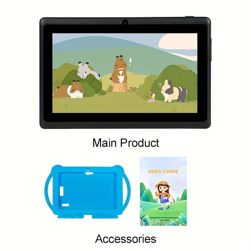 [Christmas Gift] ITMEIPC 7-inch Android 14 Tablet with Protective Case | 4GB RAM, 32GB ROM, Mali T820 MP1 Quad-Core Processor, HD IPS Display, Parental Mode, Dual Camera, Shockproof Case, Supports USB OTG, Wi-Fi 6, Blue/Pink - Perfect Christmas Gift for S