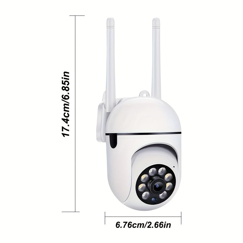 1pc 1080P Full HD Wireless Panoramic Camera with 360 Degree Rotation, Wireless WIFI Security Camera with Two-Way Audio, Motion Detection, Compatible with Smartphones, USB Powered, for Home Security, Supports SD Card And Cloud Storage
