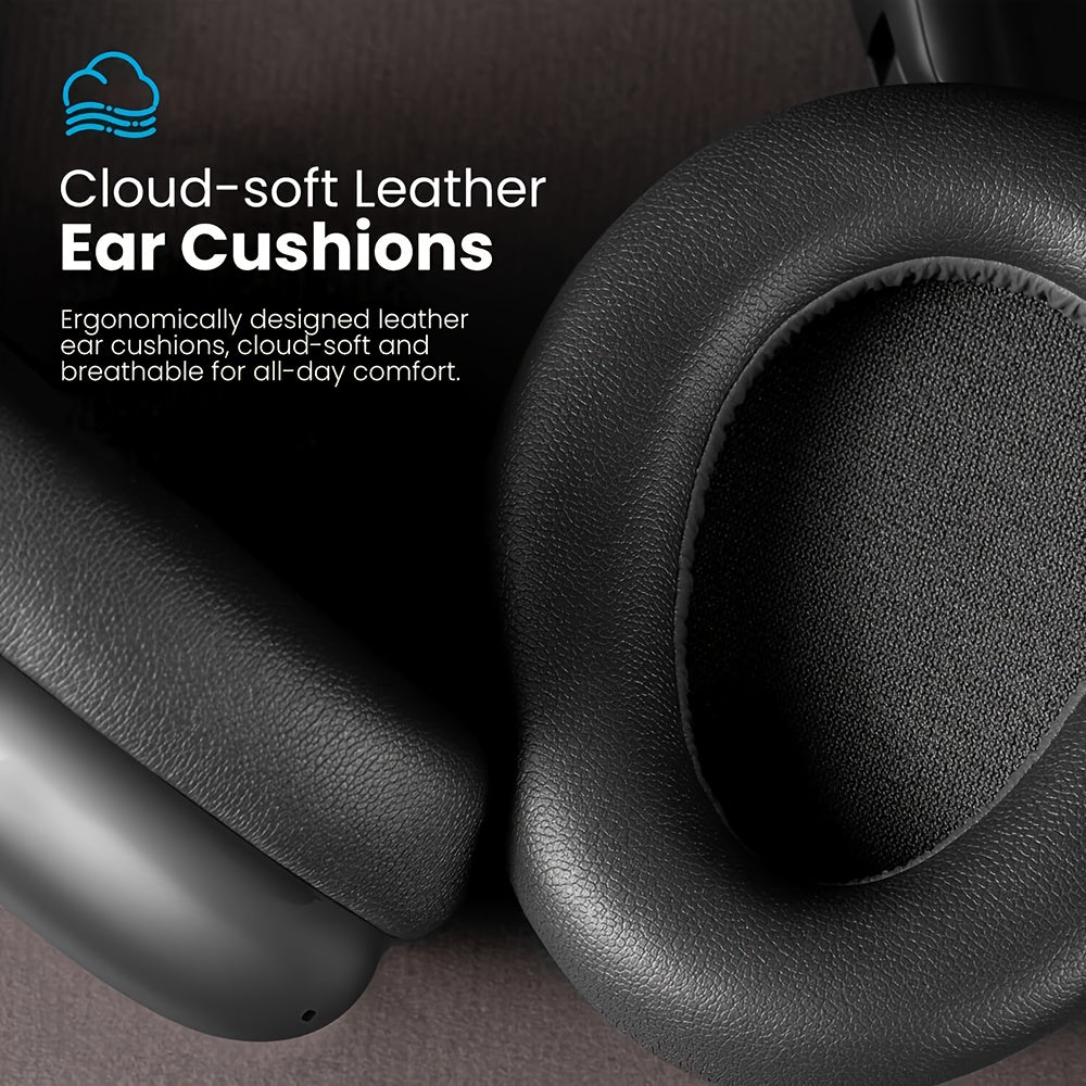 Over-Ear Wireless Headphones, ANC Noise Cancelling Wireless 5.4 Headphones, 40H Playtime Hi-Fi Stereo Deep Bass Foldable Headset with Mic for Work Travel Daily Use