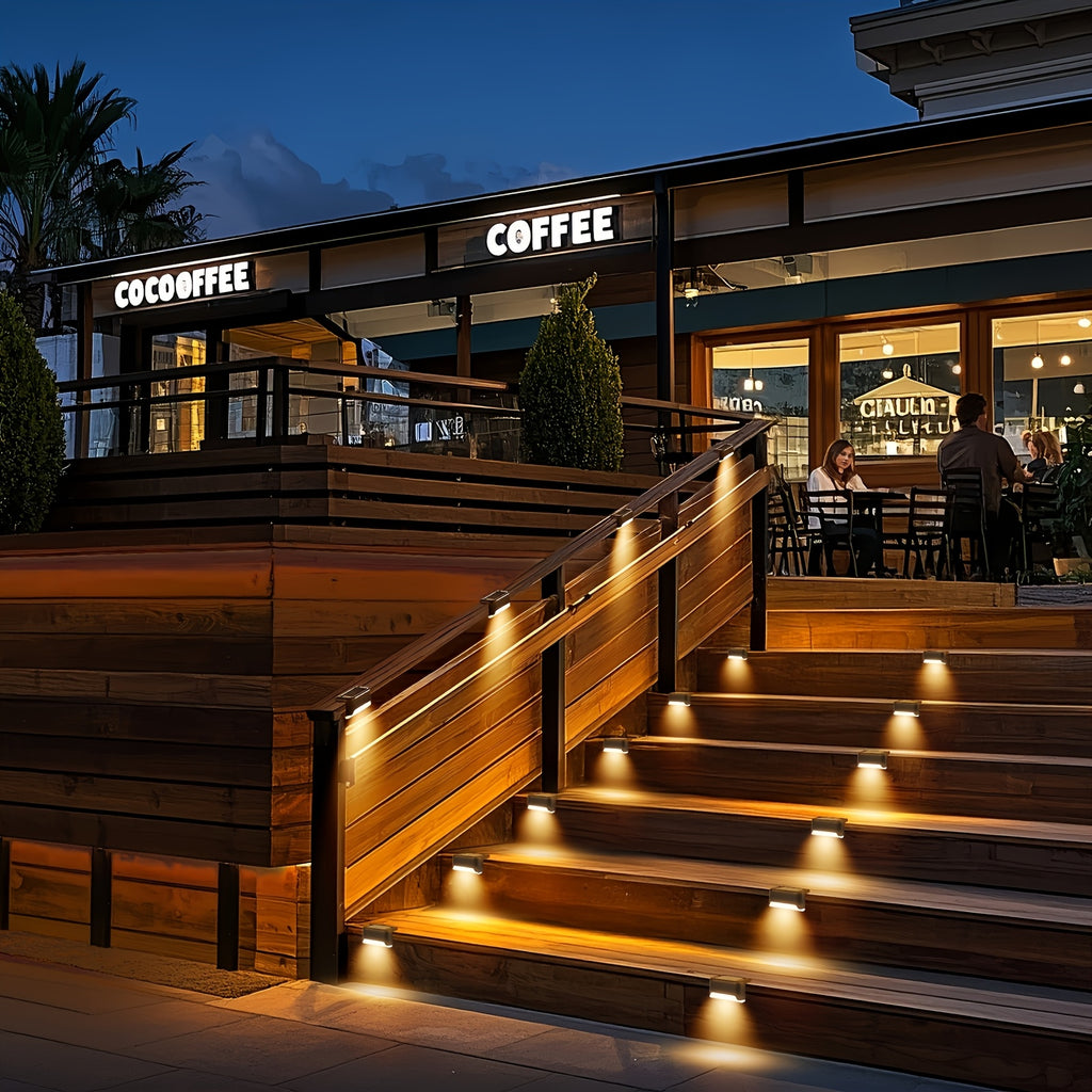[Solar LED Roof Lights] Solar Deck Light 32pack/16pack/8pack Solar LED Roof Lights, Automatic Switch on and Off, 12-hour Lighting of Outdoor Stairs, 800mAh Fences and Passages, Warm White Light, Easy to Install, Very Suitable for Commercial Spaces Such as