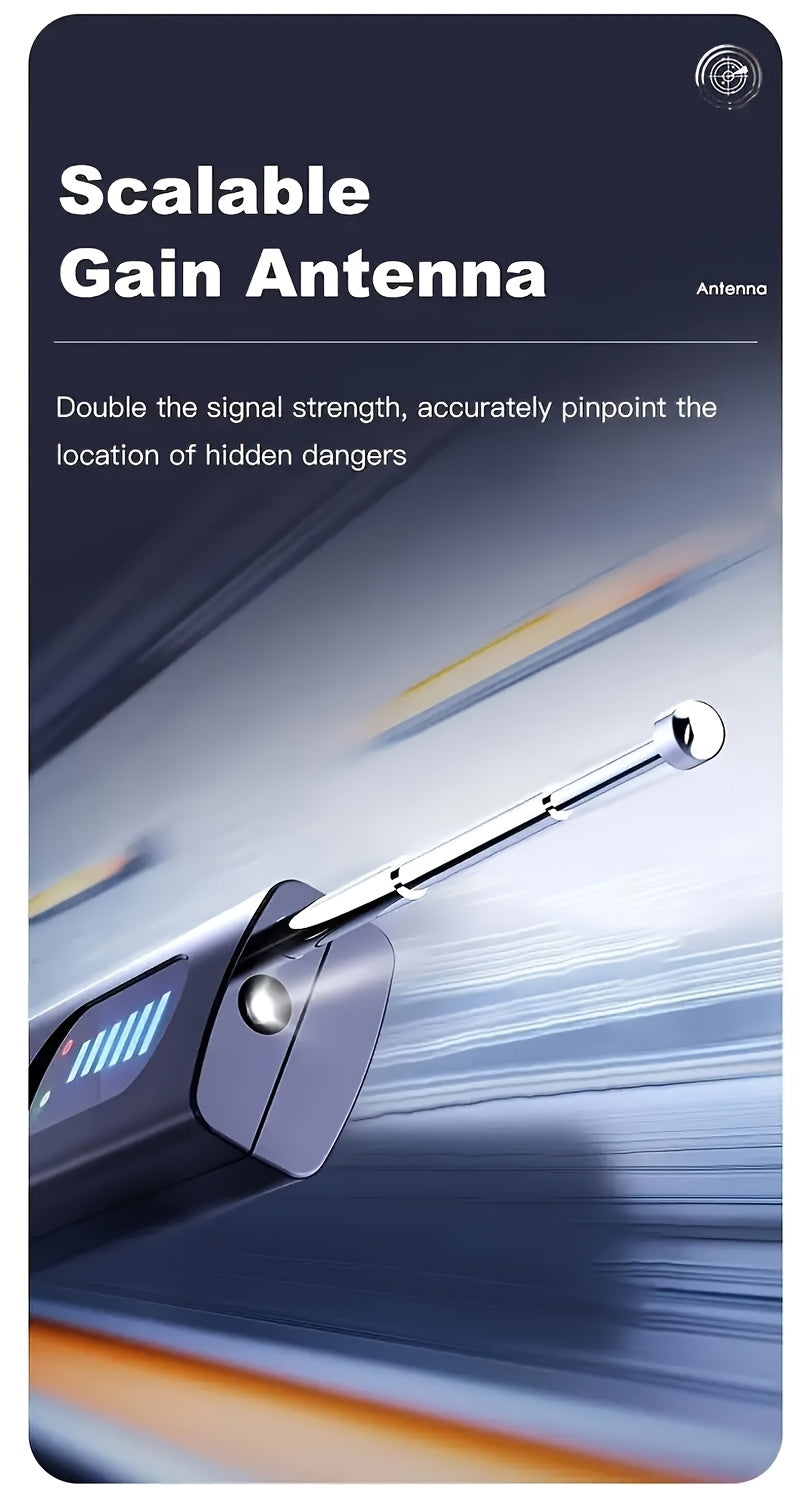 Portable Devices for Detecting Hidden Cameras And Anti-Spy RF Signals, Designed to Protect Your Privacy by Locating GPS Trackers And Wireless Eavesdropping Equipment in Various Settings Such As Cars, Homes, Hotels, Bathrooms, During Travel, And in Offices