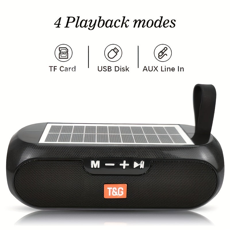 TG182 Solar Speaker Is a Wireless Outdoor Speaker That Connects to Mobile Phones, Tablets, Computers, And Tvs. It Features a 10W USB Portable Design, Supports TF Cards, FM Radio, And Has an Auxiliary Input