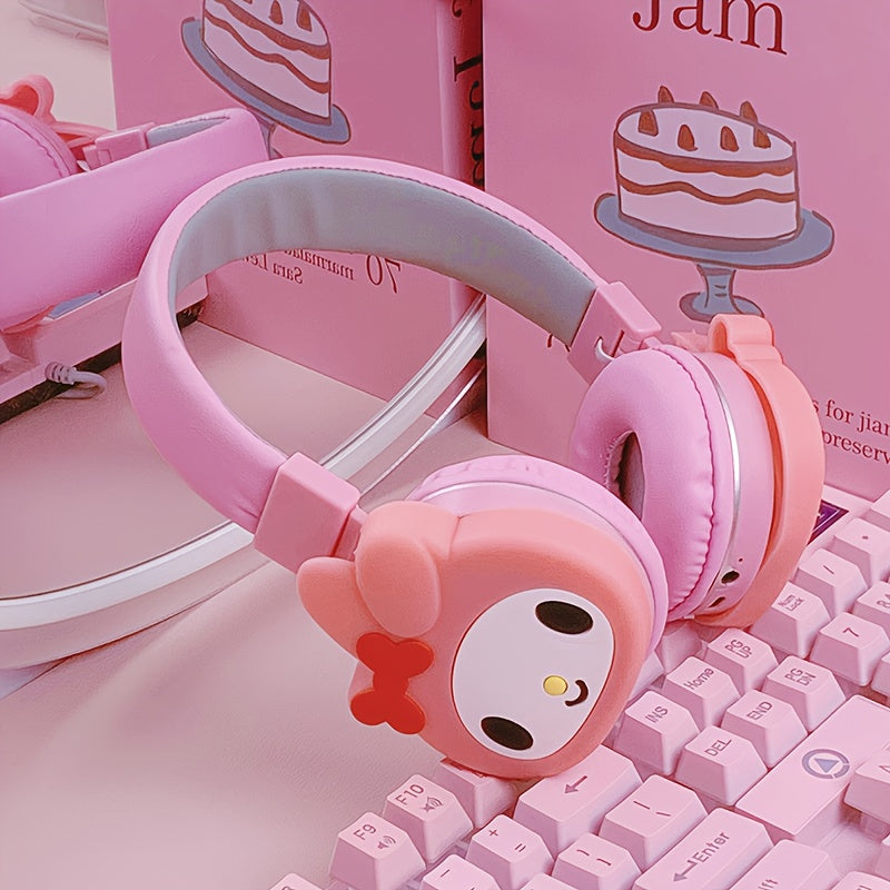 Sanrio Kuromi And My Melody Cute Design Wireless Headsets With Cute Patterns Unique Style Easy To Carry Foldable, Scalable Smart Call, Suitable For Daily Sports, Outward Learning, Festival Gifts
