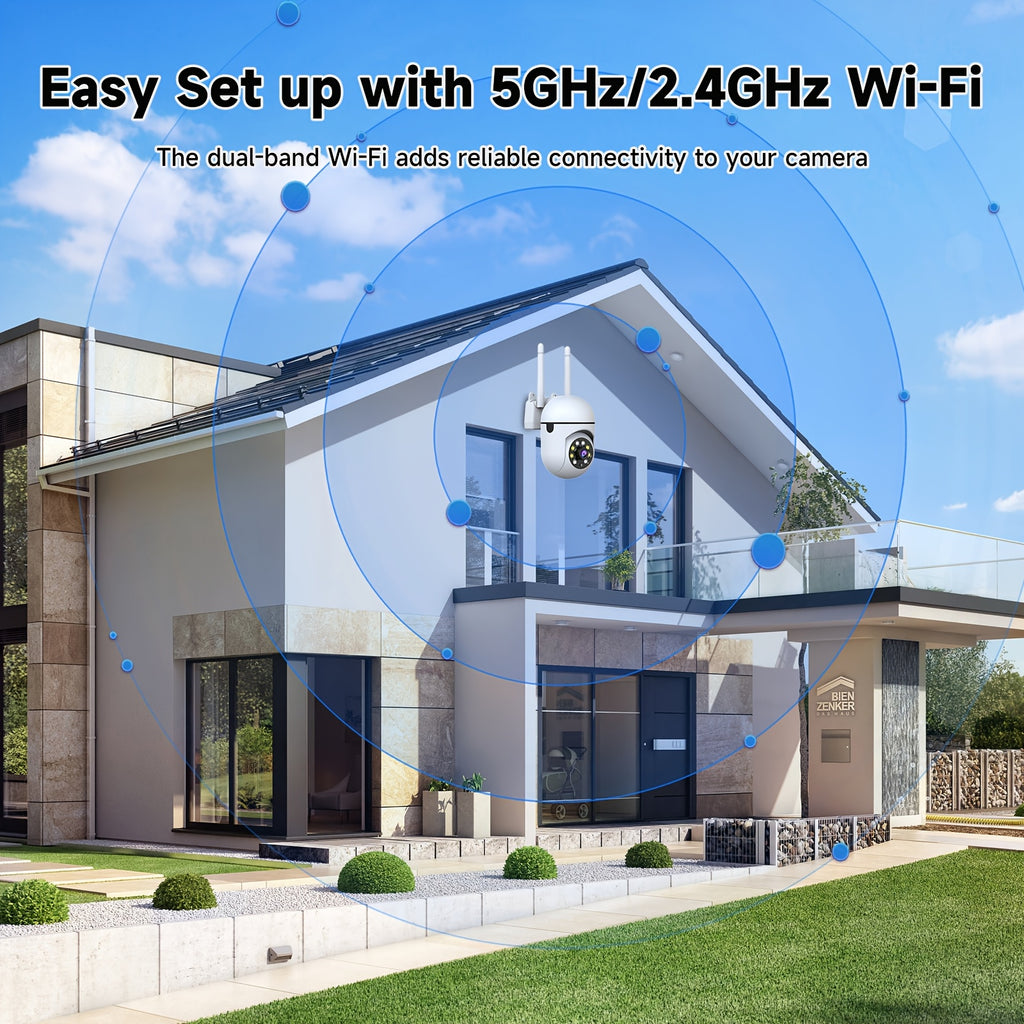 2pcs Dual-Band 2.4/5G WiFi Security Wireless Camera, 355° Pan, AI Motion Detection, Two-Way Audio, Color Night Vision, Cloud & SD Storage, Baby Monitor, Perfect Festival Gifts