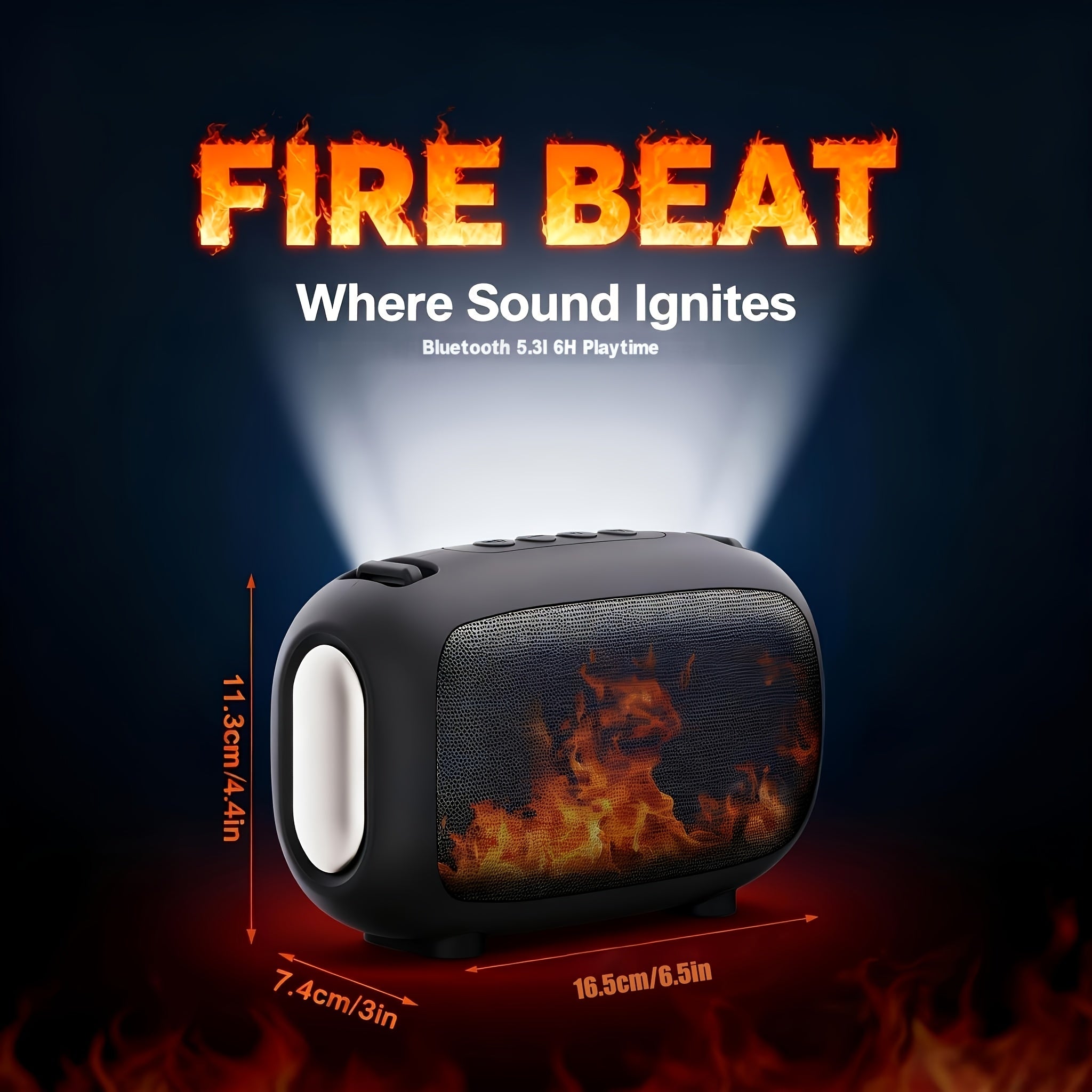 Portable Bluetooth Speaker with Lights, Powerful Crystal Clear Sound, All Day Playtime, AUX&TF-Card Input, Bluetooth 5.3, TWS Paring, Small Wireless Speaker for Outdoor, Gift Ideas