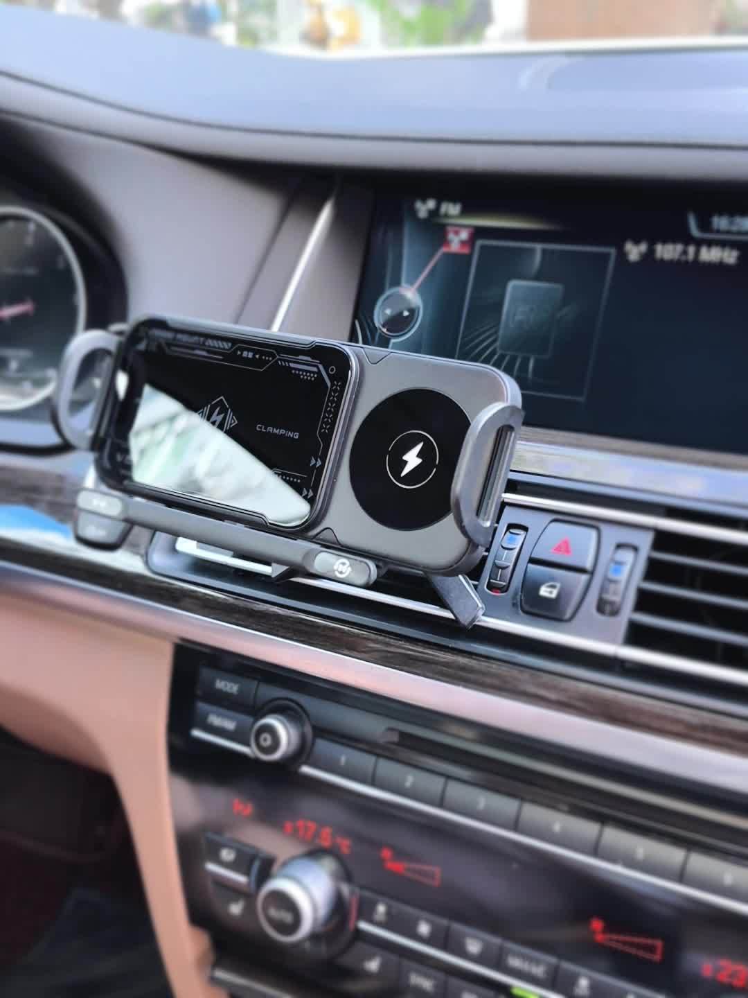 [15W Fast Charging] Car Wireless Charging Stand 15W Wireless Charger Stand, Induction Opening And Closing, Horizontal And Vertical Rotation, Dual Coil Fast Charging, Suitable for Various Folding Screens, for Galaxy Zfold6/5/4/3 for Galaxy Z Fold/Notes, Et