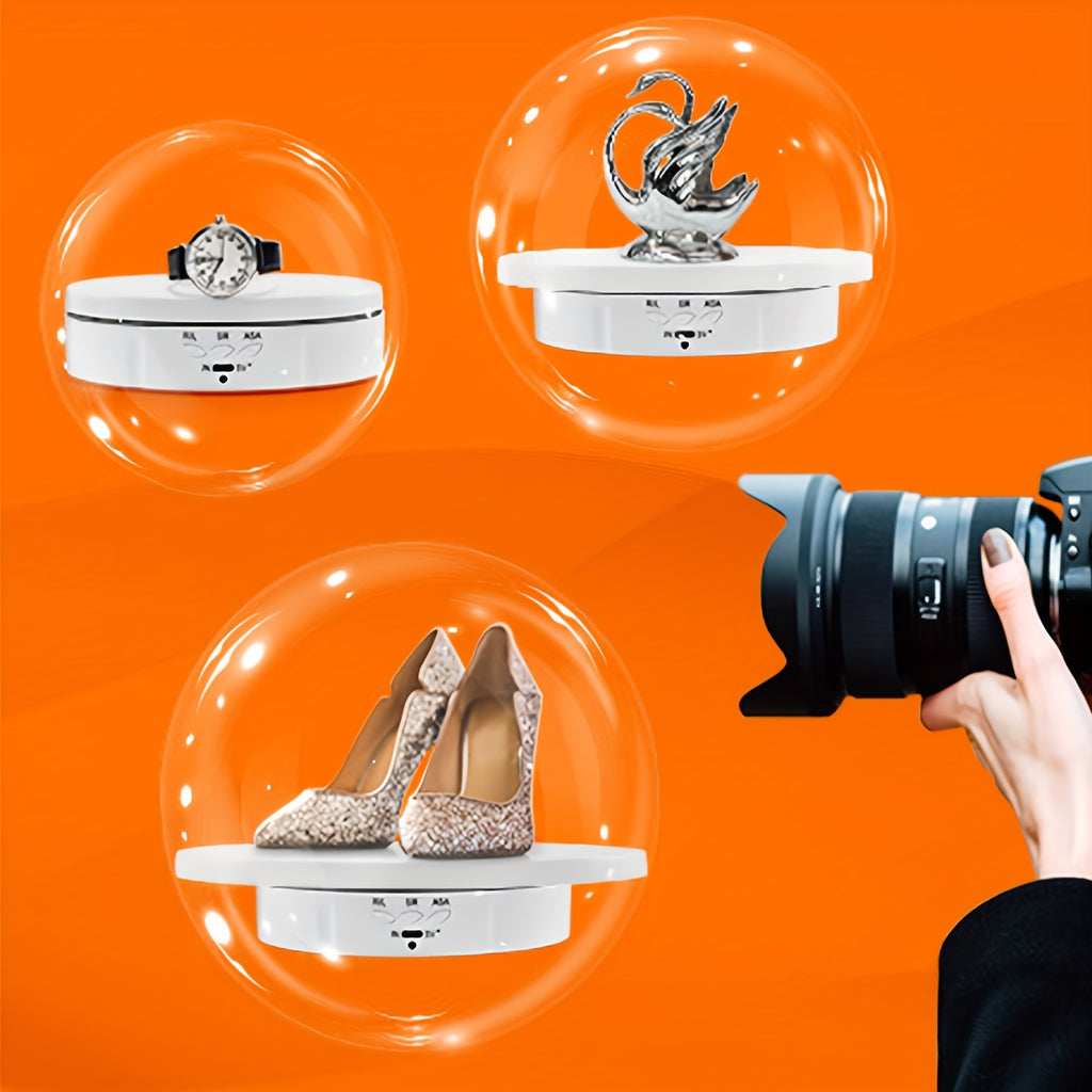JANCHUN 3-In-1 Turner Cup Rotating Display Stand for Epoxy Glitter Tumbler, 360 Degree Rotating Display Stand, 5.74"/7.08"/8.06" Diameter, Automatic Remote Control Silent Rotation, Can Be Rotated in 360 Degrees