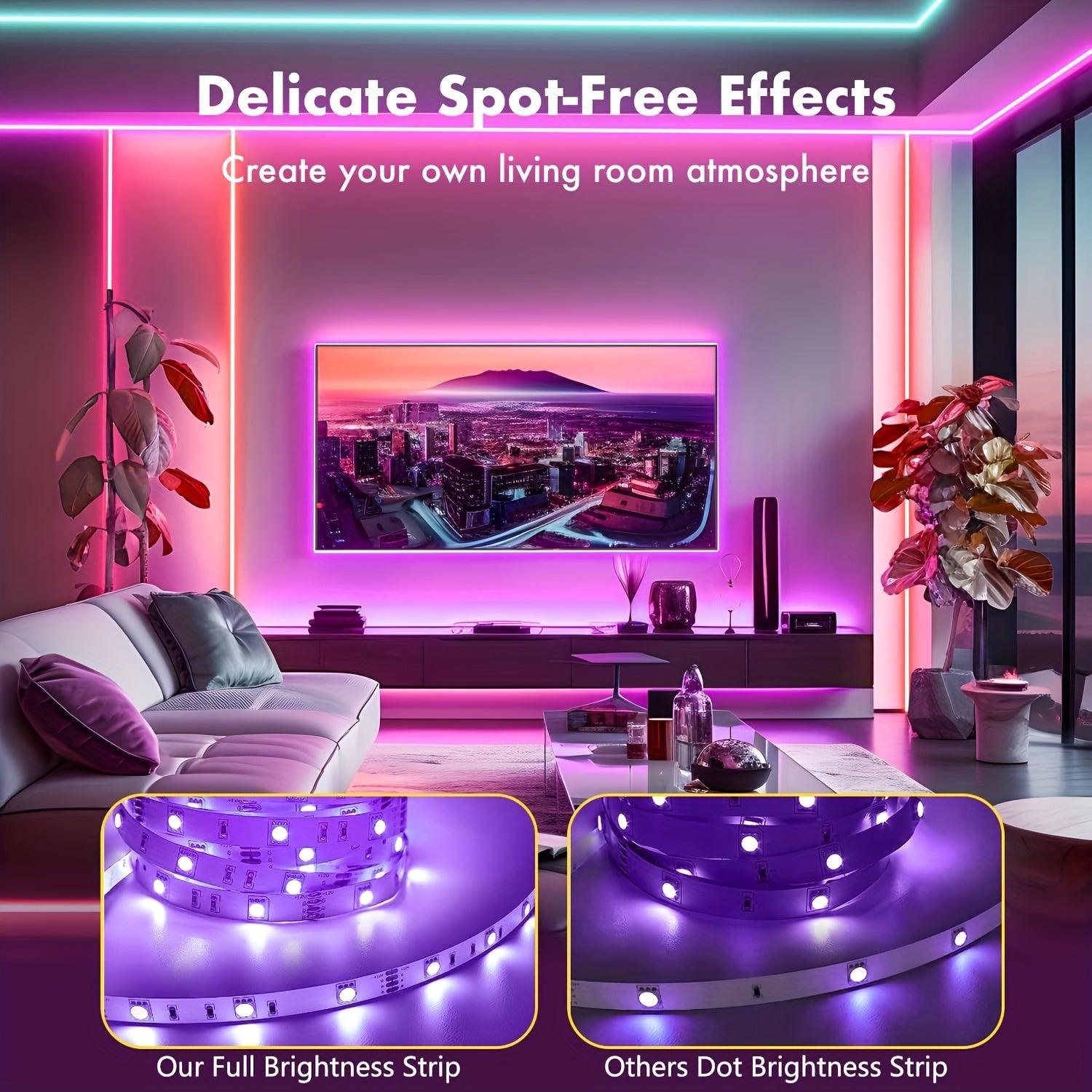 200ft Smart LED Strip Lights, 16 Million Colors, Music Sync Color Changing RGB Strip, Remote & App Control, Timer Function, for Room Decor, Party Decor, Birthday Decor, Halloween, Christmas, Valentine's Day And New Year Decor