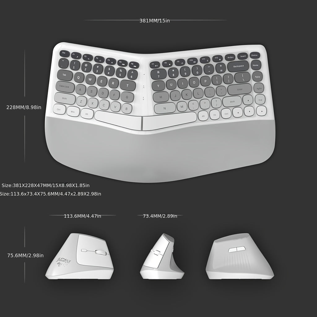 The New Keyboard And Mouse Set from KLZO Boasts an Ergonomic Design, Offers Support for The Wrists, Promotes Hand Health, Helps Prevent Tenosynovitis, Features Wireless Wireless Connectivity