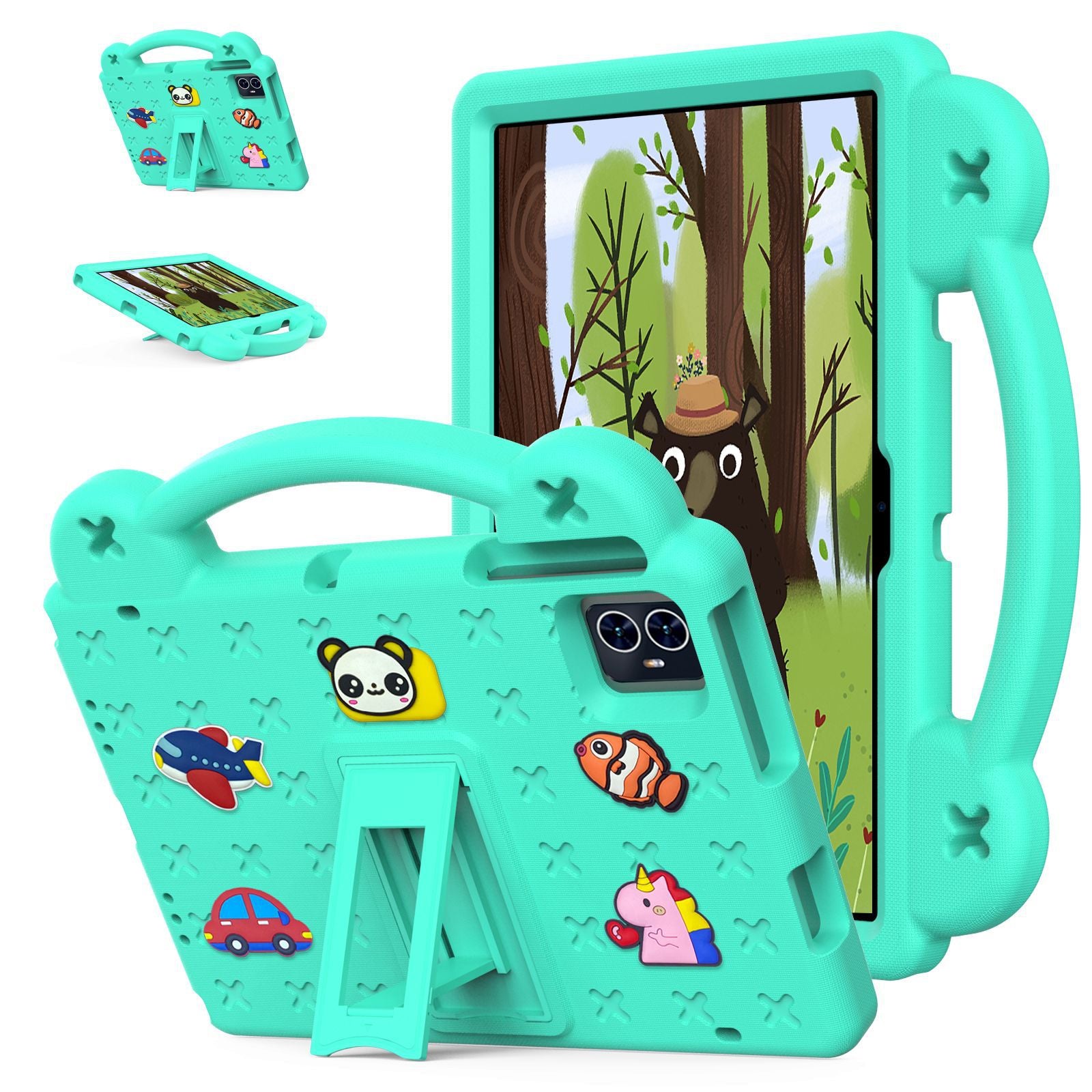 1pc Protective Case Suitable for T-mobile Revvl Tab 2(2025) Tablet, with a Stand and Handle- Shock-resistant EVA and PC Hybrid Shell