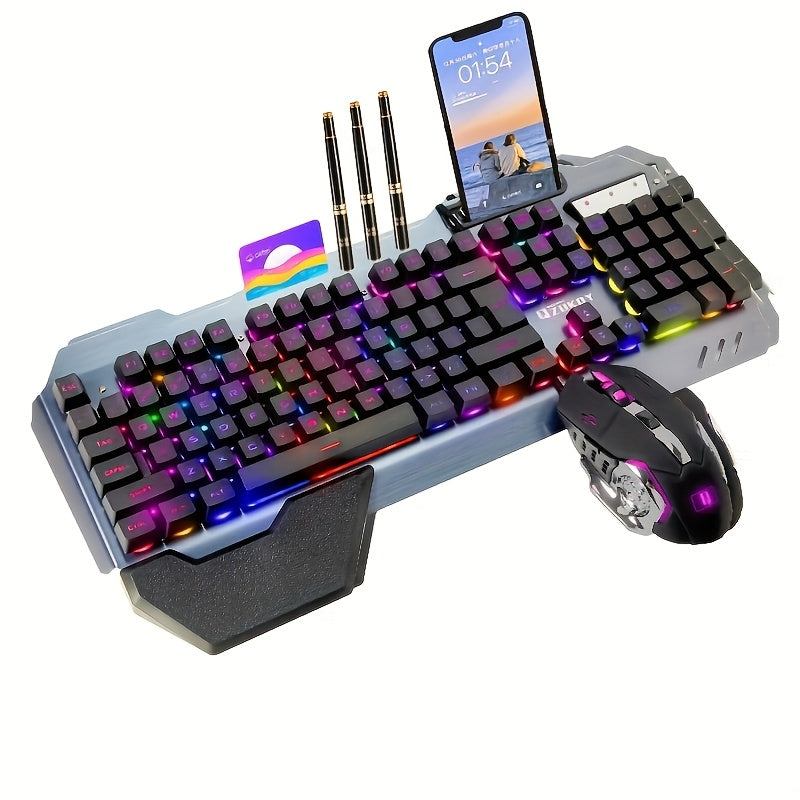QZUKOY Mechanical Feel Gaming Keyboard, RGB Backlit Modes Wired Gaming Keyboard for PC Desktop