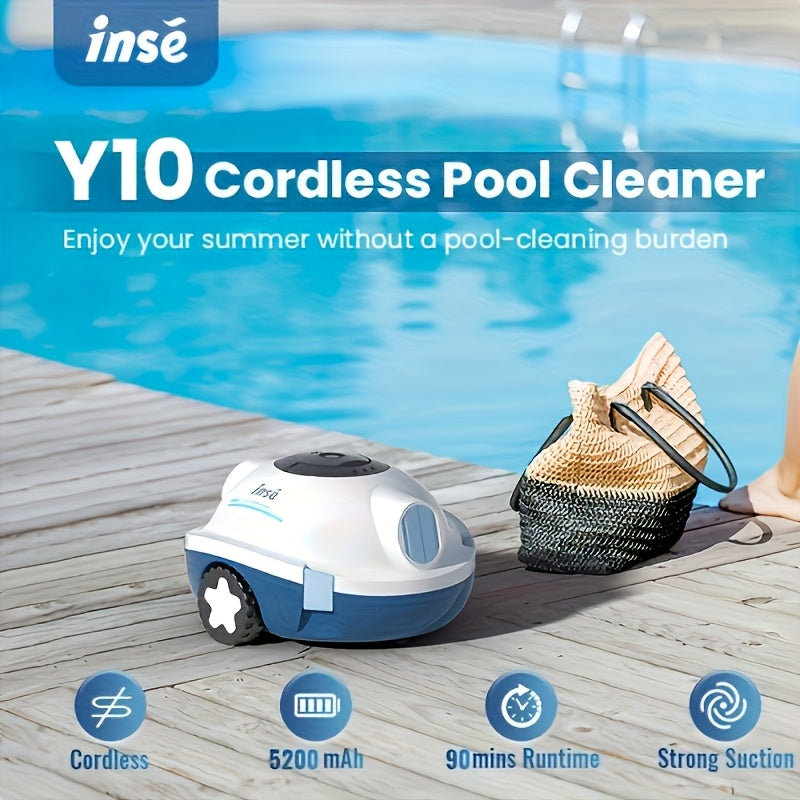 [Smart Pool Cleaning Robot] New Smart Pool Cleaning Robot -Say Goodbye to Manual Cleaning! INSE Cordless Pool Robot Effortlessly Maintains Your Pool with Full Automation, Saving You Time and Effort.Precision Navigation + Powerful Cleaning!Keeps Your Pool