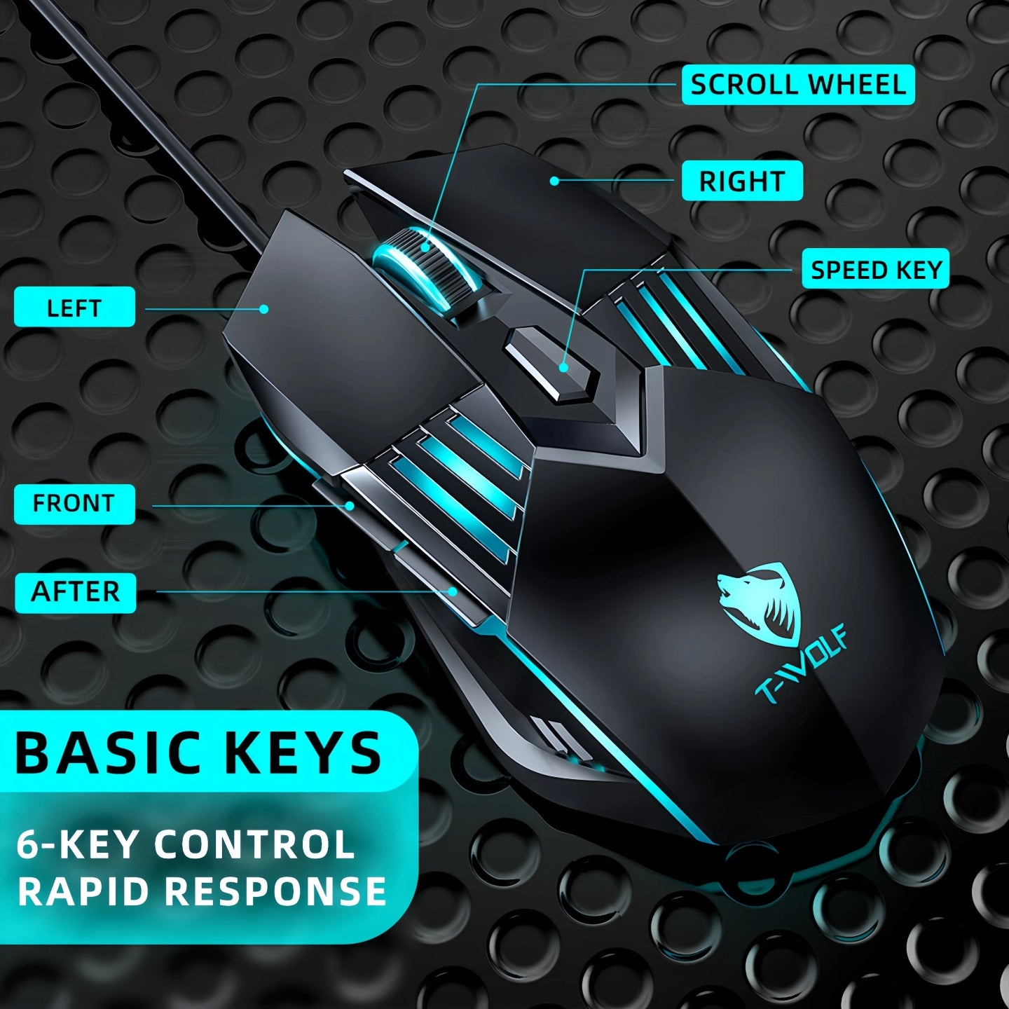 RGB Gaming Wired Mouse Pro-Grade- Ergonomic Design For Casual & Competitive Gamers, Turbo Click & Programmable Buttons, Multi-Mode Sensitivity Control, Dynamic RGB Lighting | Lightweight With Forward/Back Shortcuts - USB Plug & Play | Multiple Model