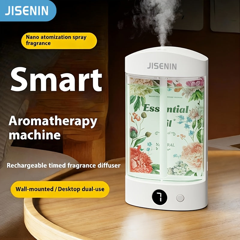 2-in-1 Portable Mini Aromatherapy Machine & Humidifier, 7-level Timing Spray with Silent Operation, LED Digital Display, Long-lasting Battery Life with USB Charging, Automatic Shut-off, Equipped with 1|3|6 Bottles Of Essential Oils In Different