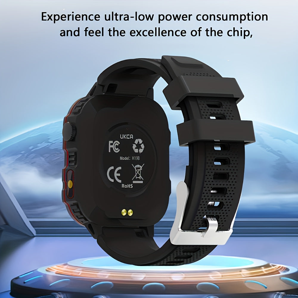 Large-Screen Smartwatch Compatible for iPhone & Android, Wireless Smartwatch with Wireless Calling/SMS, Fitness Tracker, Remote Camera Control, USB Rechargeable Smartwatch Suitable for Men & Women, Clear Display, Modern Design for Travel Gift