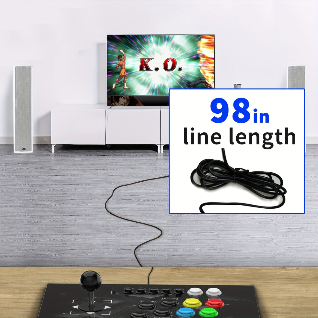 DOYO Arcade Stick KT511 supports SWITCH/PS3/PC/Android platform; supports Turbo acceleration; metal case, ergonomic design; the stick adopts a small 8-way square gear design, turning 45 degrees has a sense of direction, effectively improving the accuracy