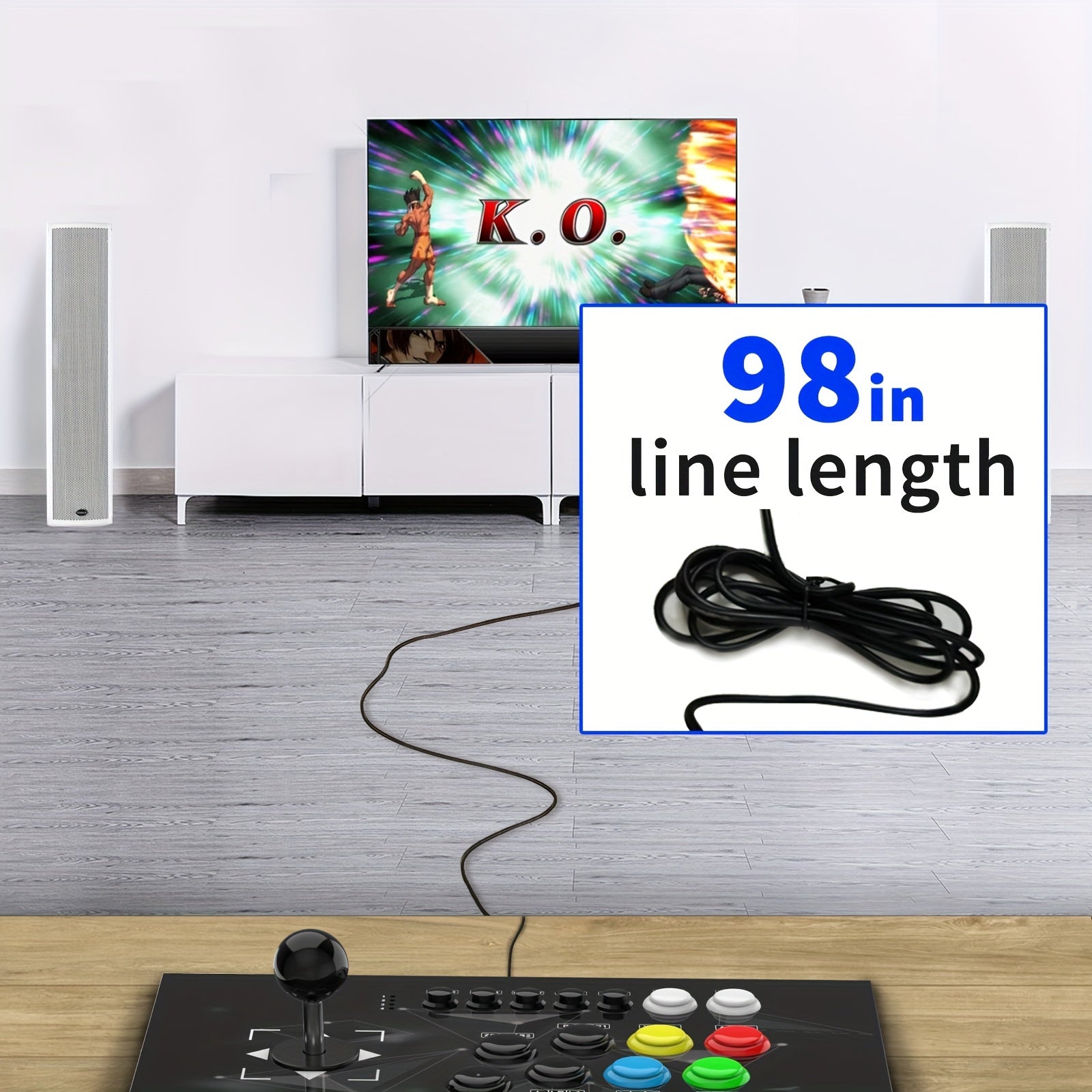 DOYO Arcade Stick KT511 supports SWITCH/PS3/PC/Android platform; supports Turbo acceleration; metal case, ergonomic design; the stick adopts a small 8-way square gear design, turning 45 degrees has a sense of direction, effectively improving the accuracy