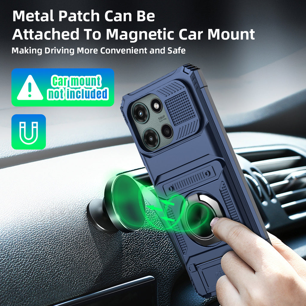 Phone Case Cover with Magnetic Support Metal Kickstand for Moto G 5G 2025/Moto G 5G 2026/Moto G Play 2026 6.7inch