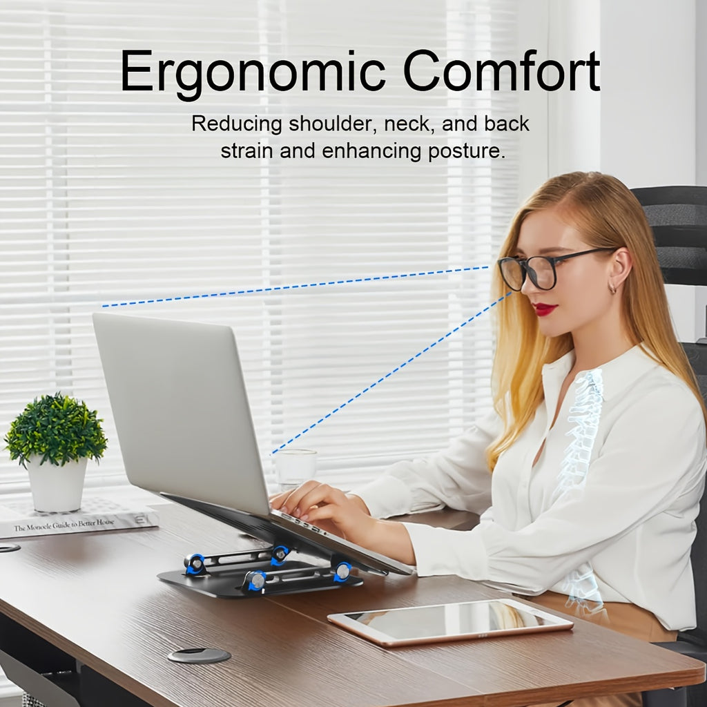 Laptop Stand, 2-in-1 Computer And Mobile Phone Stand, Adjustable, Computer Stand - Ergonomic, Suitable for Office And Home Use, Folding Design, Heat Dissipation, Suitable for 10-16-inch Laptops.