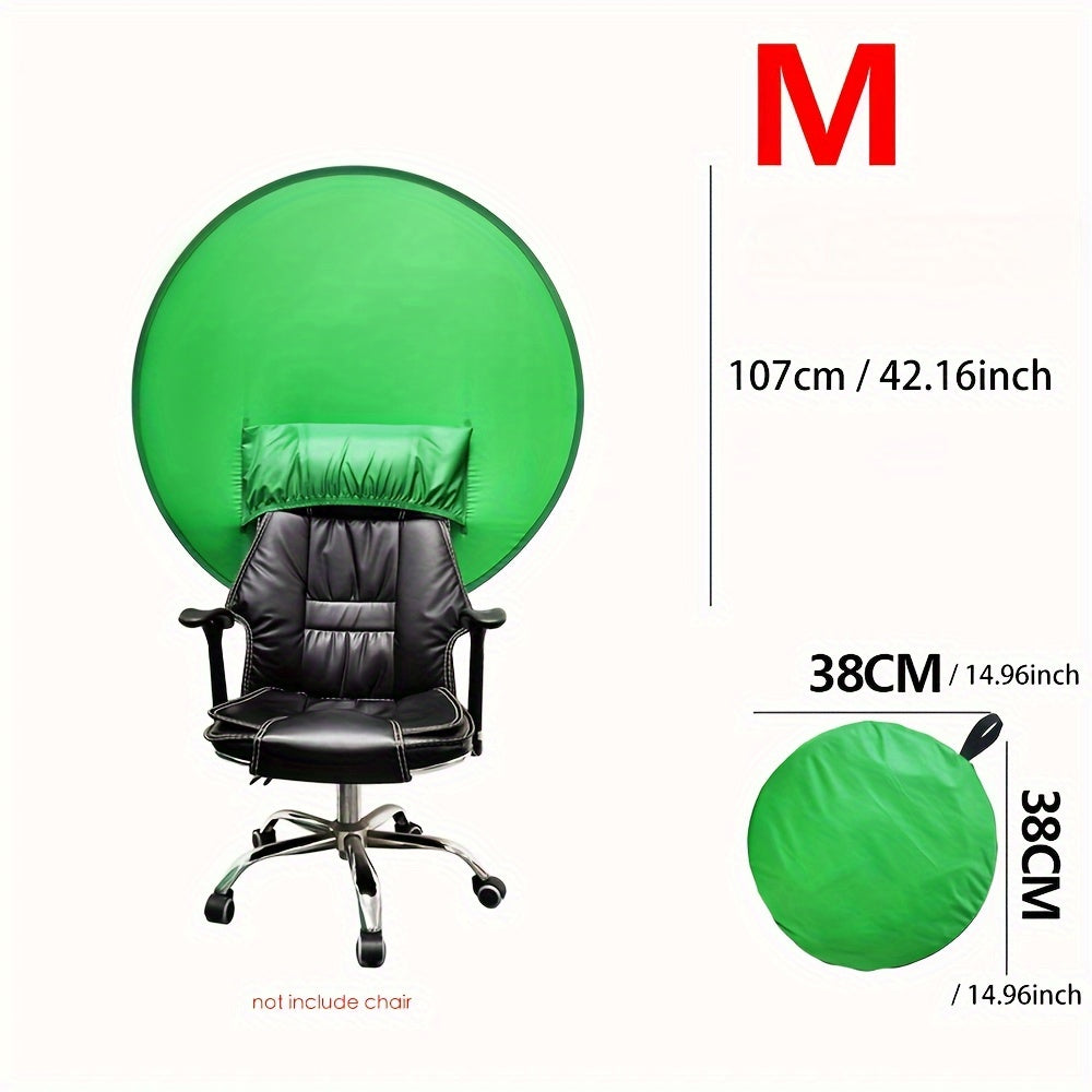 Collapsible Green Screen Backdrop with Chair Mount - Professional Chroma Key Studio Background for Vlogging, Streaming, and Video Chats - Portable, Durable Polyester Fabric, Easy Setup & Storage - Perfect for Home Studios, Beginners, and Content Creators,