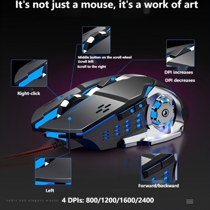 Wired Gaming Keyboard, 104 Keys Full Size, LED Backlight, Ergonomic Quiet Design, USB Power, Adjustable Volume Knob, for Desktop And Laptop Computers, Office Accessories