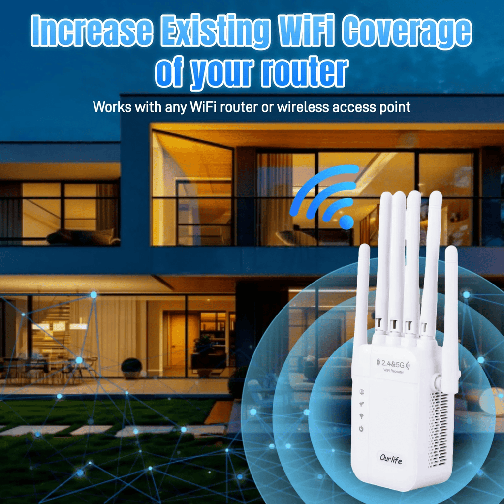 2026 Latest Model Black Ultra-High-Speed Internet, 4 Modes Application Connection, 6 Antenna-Powerful, 6 Gain Antenna, US Standard Plug, More Powerful, Wider Coverage, Extensive Compatibility, Connect Up to 105 Devices Network Coverage Up to