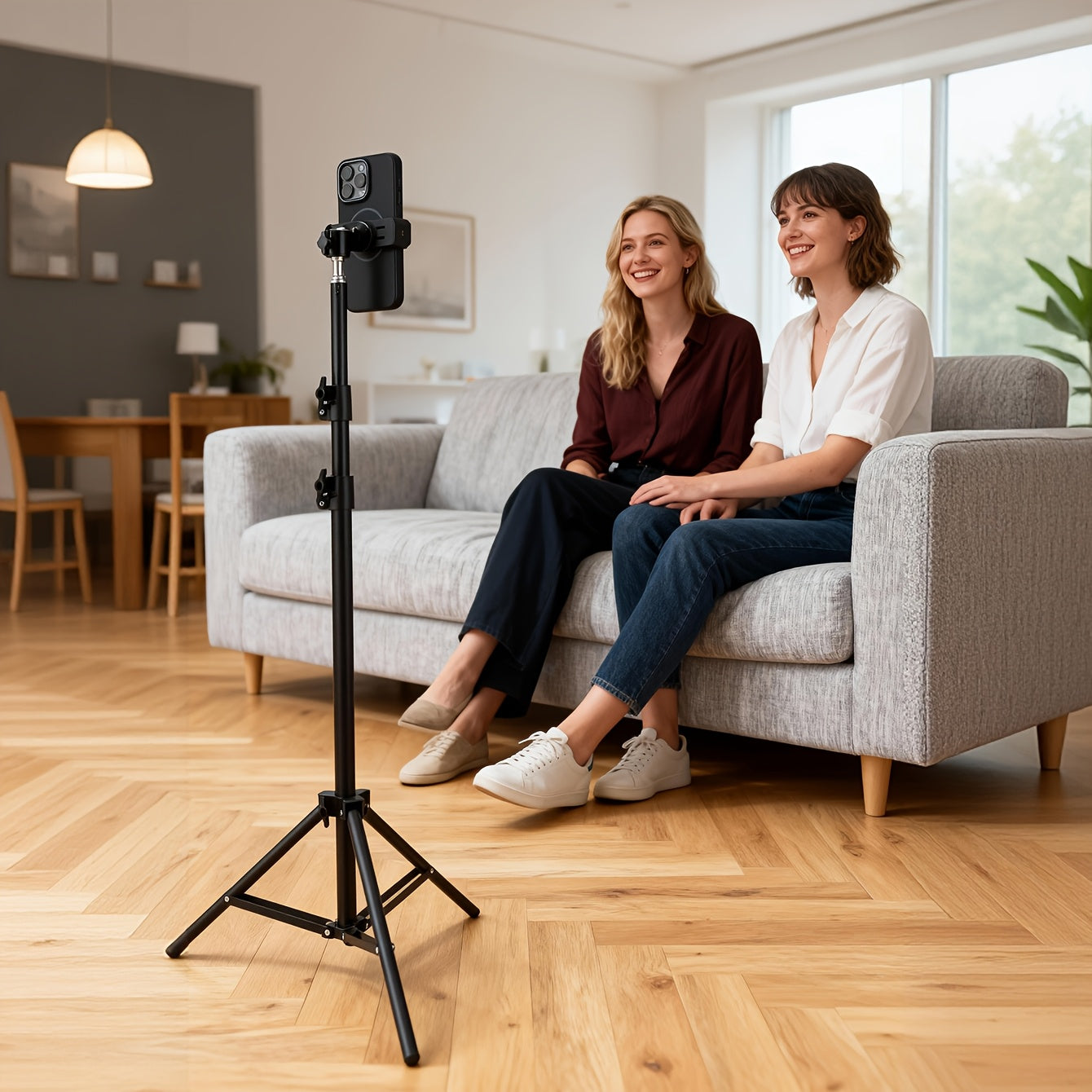 Perfect for Photography Studios, Video Shoots, And Lighting Setups, This Adjustable, Portable Floor Stand Supports Cameras And Lights. Features A Foldable Design with A Sturdy Base And Collapsible Legs for Easy Transport.