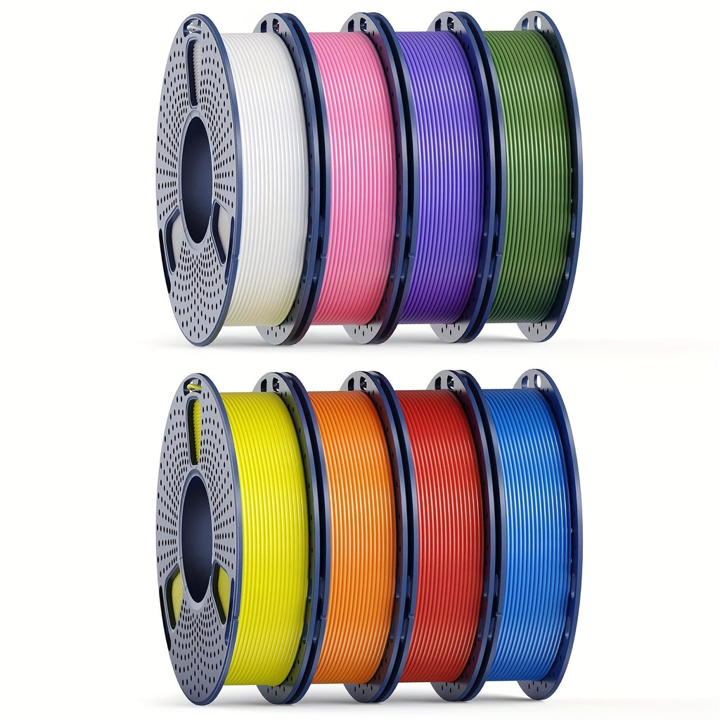 [8 Rolls PLA Filament] Sunlu 8 X 250G PLA Filament 1.75Mm Bundle, SUNLU 3D Printer Filament Neatly Wound, Individually Vacuum Packed, 250G Spool, 8 Rolls, White Red Orange Yellow Green Blue Cyan Purple