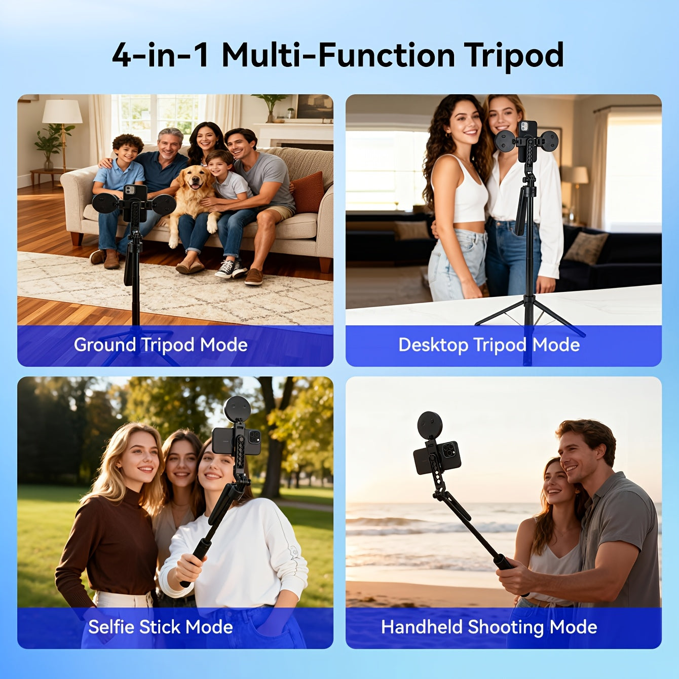 The 2025 Auto-Tracking Phone Tripod Delivers 360° Facial Tracking, Includes A Remote And Fill Lights, Adjusts to Any Height with Its Sturdy Base, Works with Phones/cameras/live Streaming, And Makes A Perfect Holiday Gift.