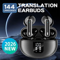 AI Translation Earphones Smart Noise Cancelling Earphones 3-in-1 Translate 144 Languages, 6 Microphones Noise Cancelling Long Battery Life, Hifi Sound Quality, Smartphone Universal, Perfect for Business And Travel