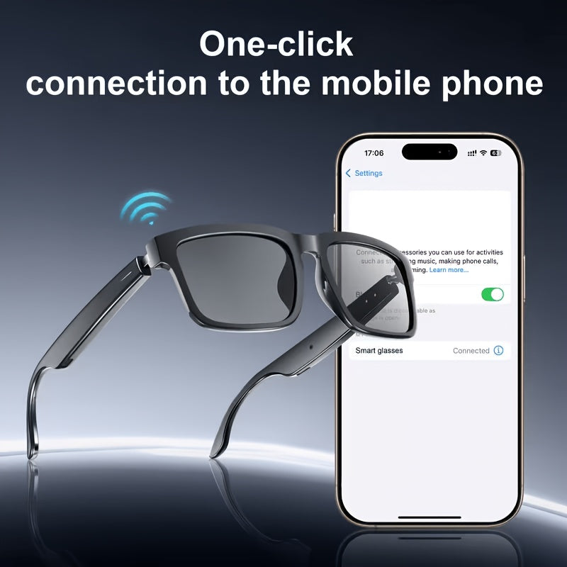 AI Smart Glasses with/without Camera Options, Touch Control, AI ChatGPT, Real Time Translation, 8MP HD Anti-Shake, Blue Light Protection, Noise Reduction Dual Mics, HD Recording & Wireless Calling, for Cycling, Driving, Fishing, Office, Travel FPV