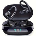 1pc True Wireless Earbuds With Mic, TWS In-Ear Headphones With ENC Noise Cancelling, Touch Control Volume, Wireless Earhook, LED Display Charging Case, Semi-Open-Back, BT 5.4 Compatible With Cellphones, 300mAh Rechargeable Battery, Type-C Charging