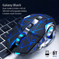 Silent Wireless Mouse - T-WOLF Rechargeable BT5.0 + 2.4G Dual-Mode Office Mouse, Full-Size Ergonomic Comfort for Extended Work, Study & Gaming, RGB Aesthetic Desk Setup Accessories, Back to School Gift