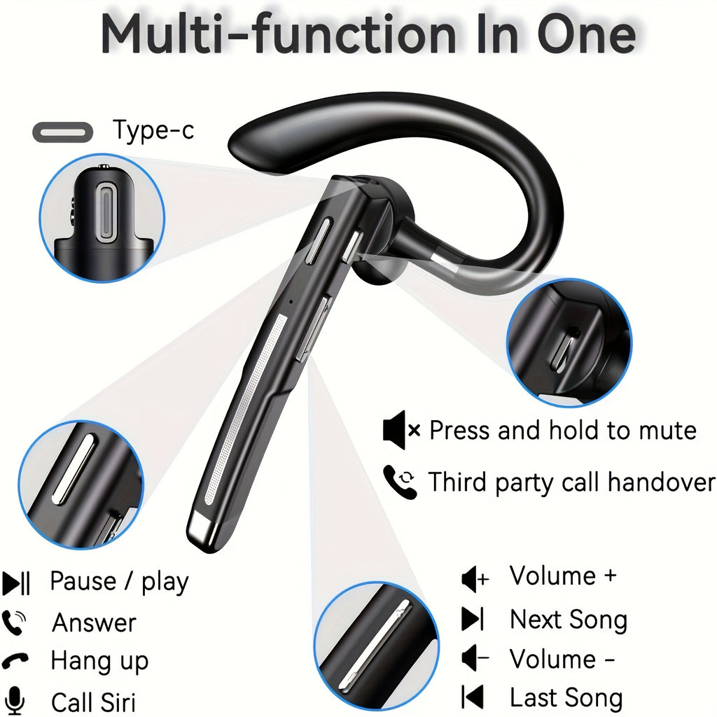 1pc Anime/Animals/Video Game Themed Wireless Earphones with ENC Noise Cancelling Microphone, Compatible with iOS & Android, Push Button Control, Semi-Open-Back Design, Type-C Charging, Rechargeable Lithium Polymer Battery, Ideal for Driving/Business/Offic