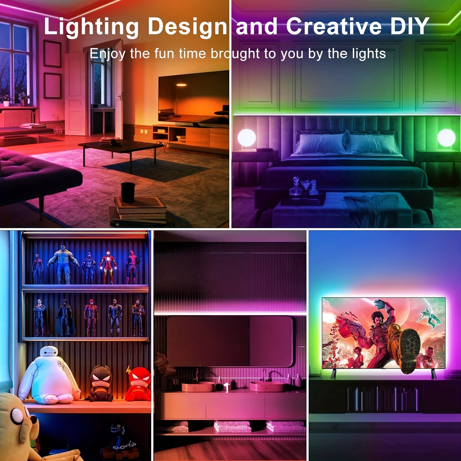 LED Strip Lights 100ft 30m(2 Rolls of 15m) Smart Light Strips with App Control Remote, RGB LED Lights 24V for Bedroom, Home, Decoration Music Sync Color Changing Lights for Room Party